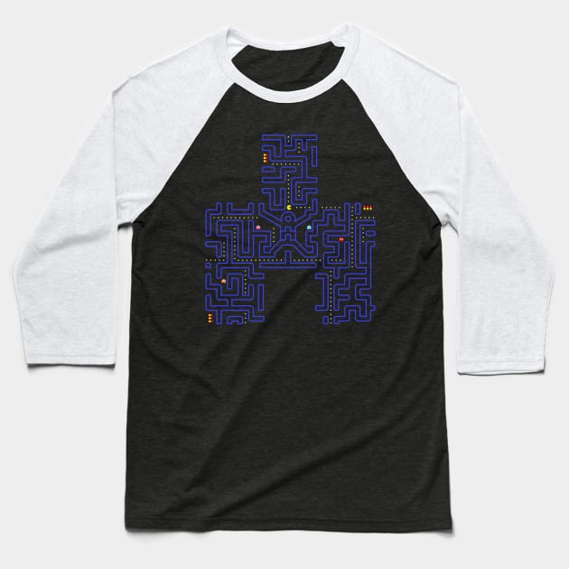 Bandersnatch Pacman Maze WW Baseball T-Shirt by zerobriant